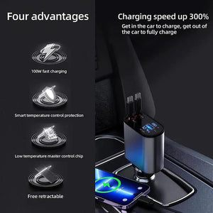 4 in 1 Retractable Charger