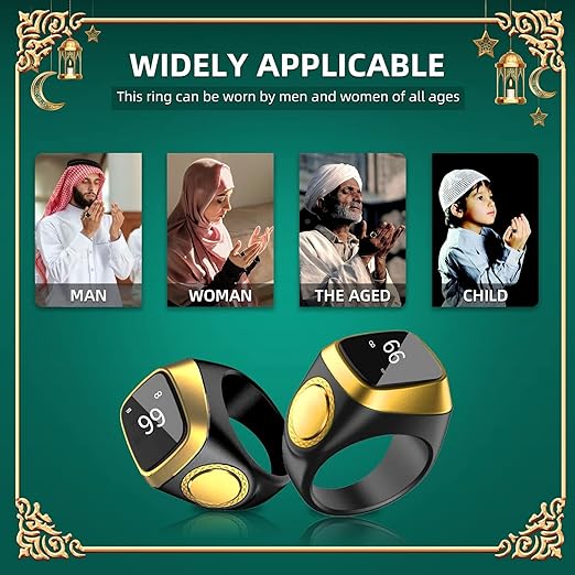 Equantu Qibla Ring Tasbih Counter Prayer Reminder